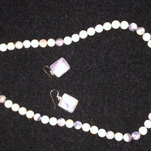 Sterling silver adventurine set